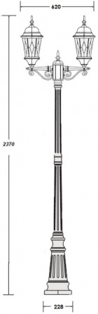 Наземный фонарь  91409MA Bl ромб фото 2