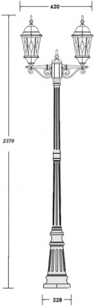 Наземный фонарь  91409MA Bl ромб фото 4