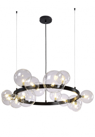 Люстра Crystal Lux AGATA SP15 V2 BLACK/TRANSPARENTE фото 2