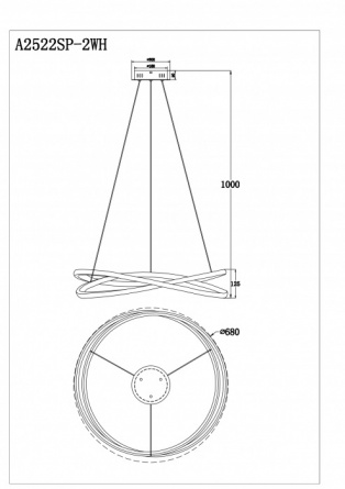 Подвесная люстра Swing A2522SP-2WH фото 2