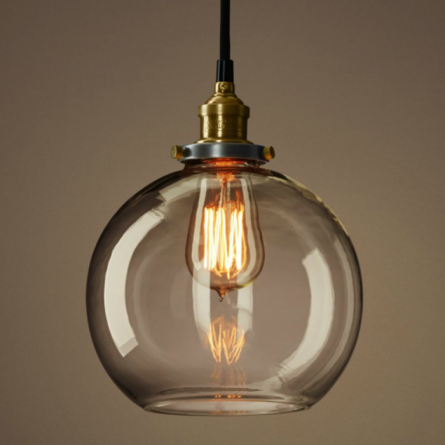 Подвесной светильник Loft Clear Glass Sphere Cloche фото 1