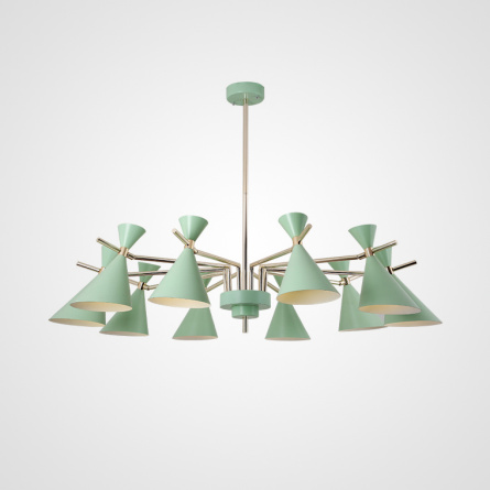 Люстра на штанге FRANKA D120 10 lamps Green фото 1