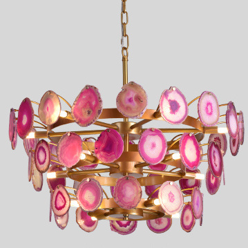 Люстра Agate Burst Chandelier 3 Round pink D70 фото 1