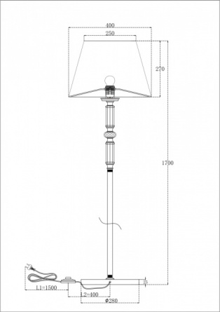 Торшер Riverside MOD018FL-01CH фото 3